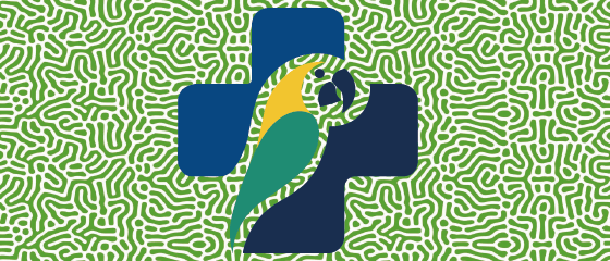 Exemplo de logo sobre fundo complexo